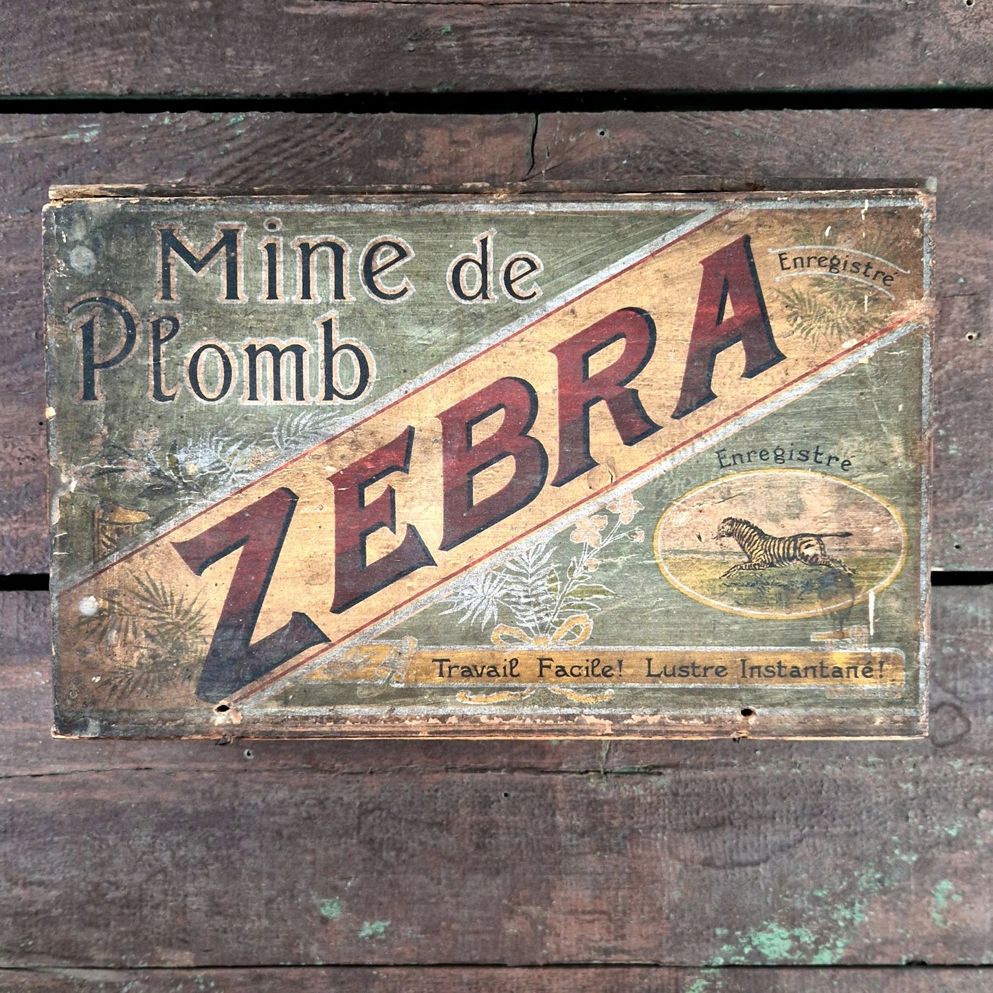 french vintage box advertising zebra brand