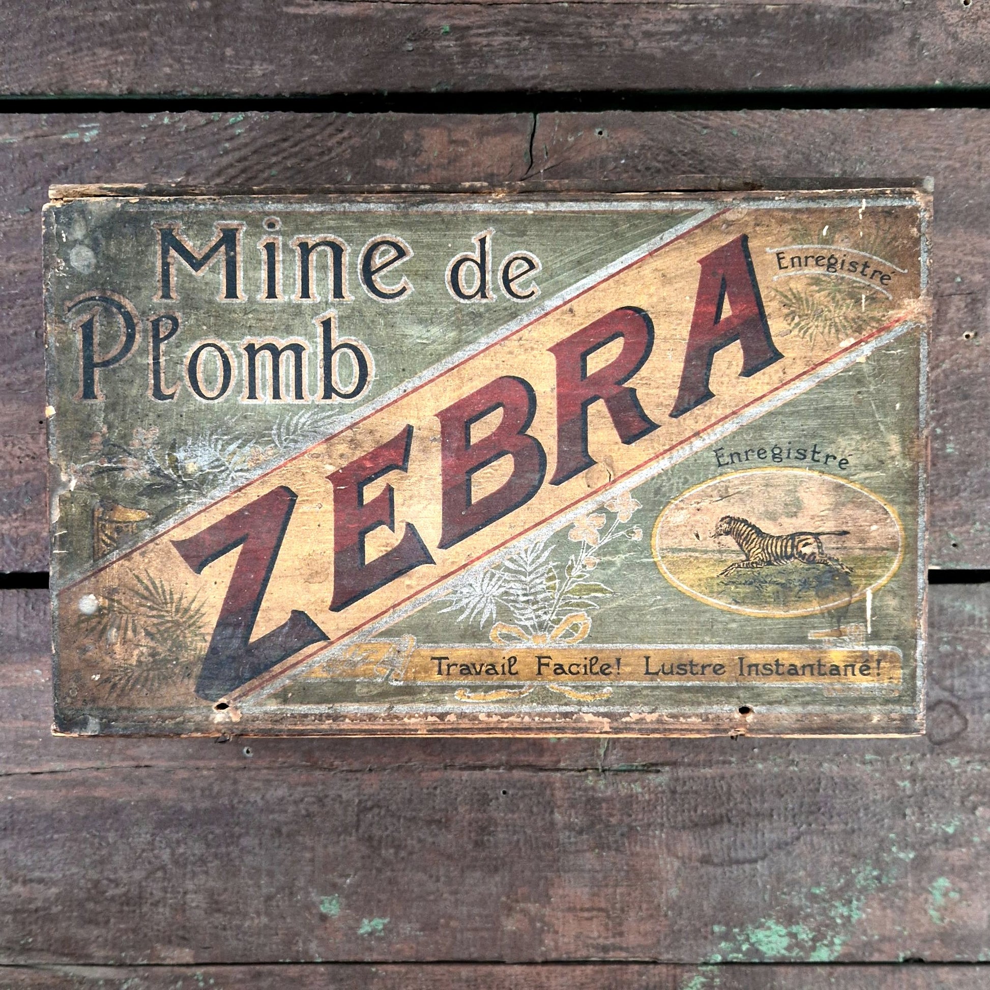 french vintage box advertising zebra brand