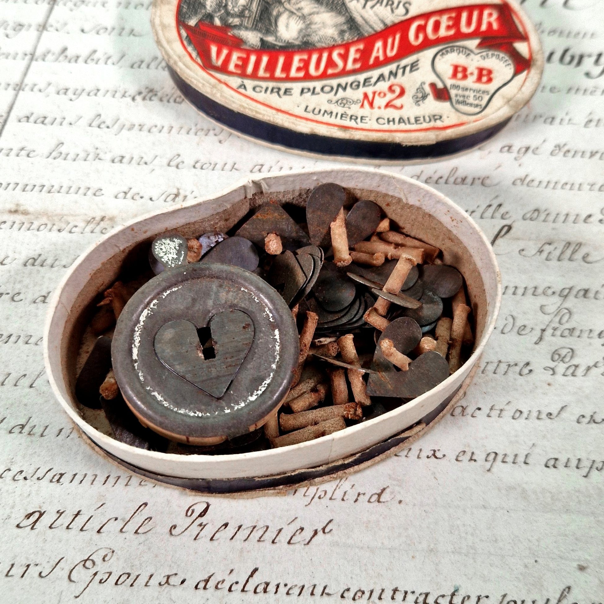 french vintage candle box 1890s