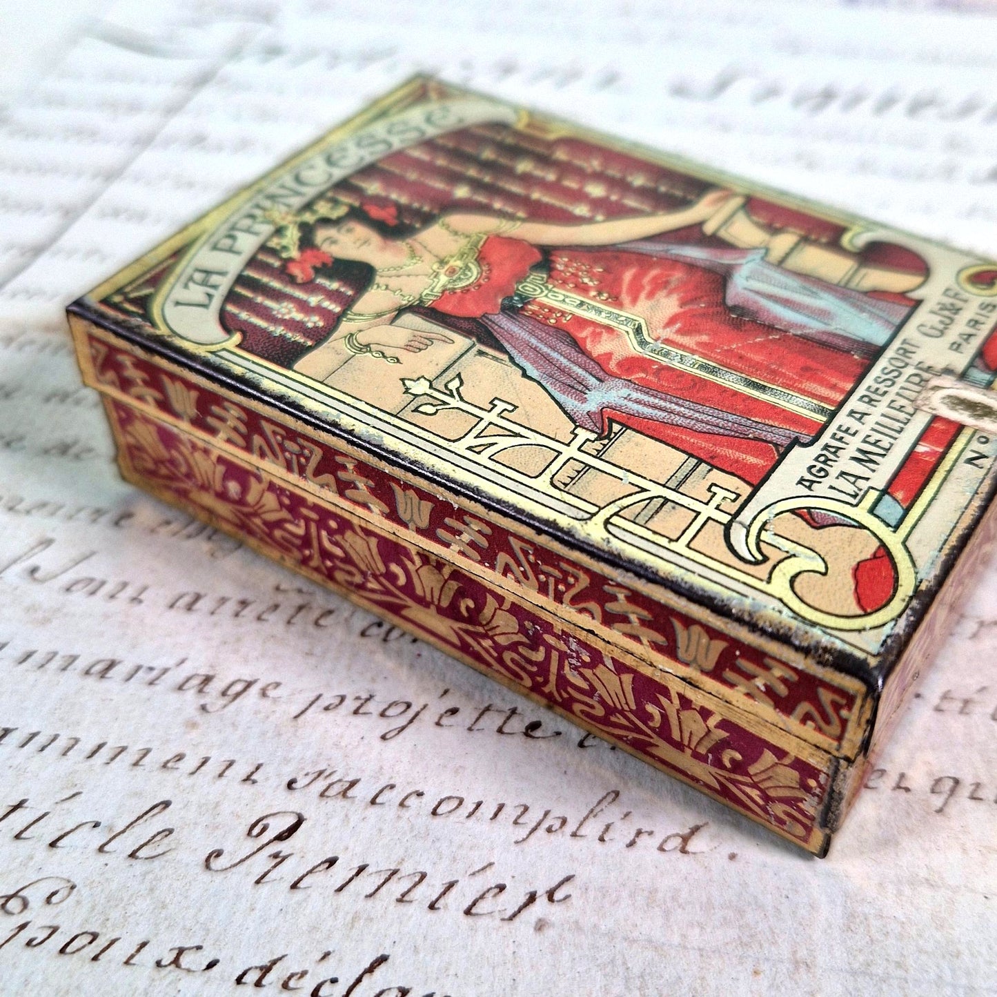 french vintage office supply box