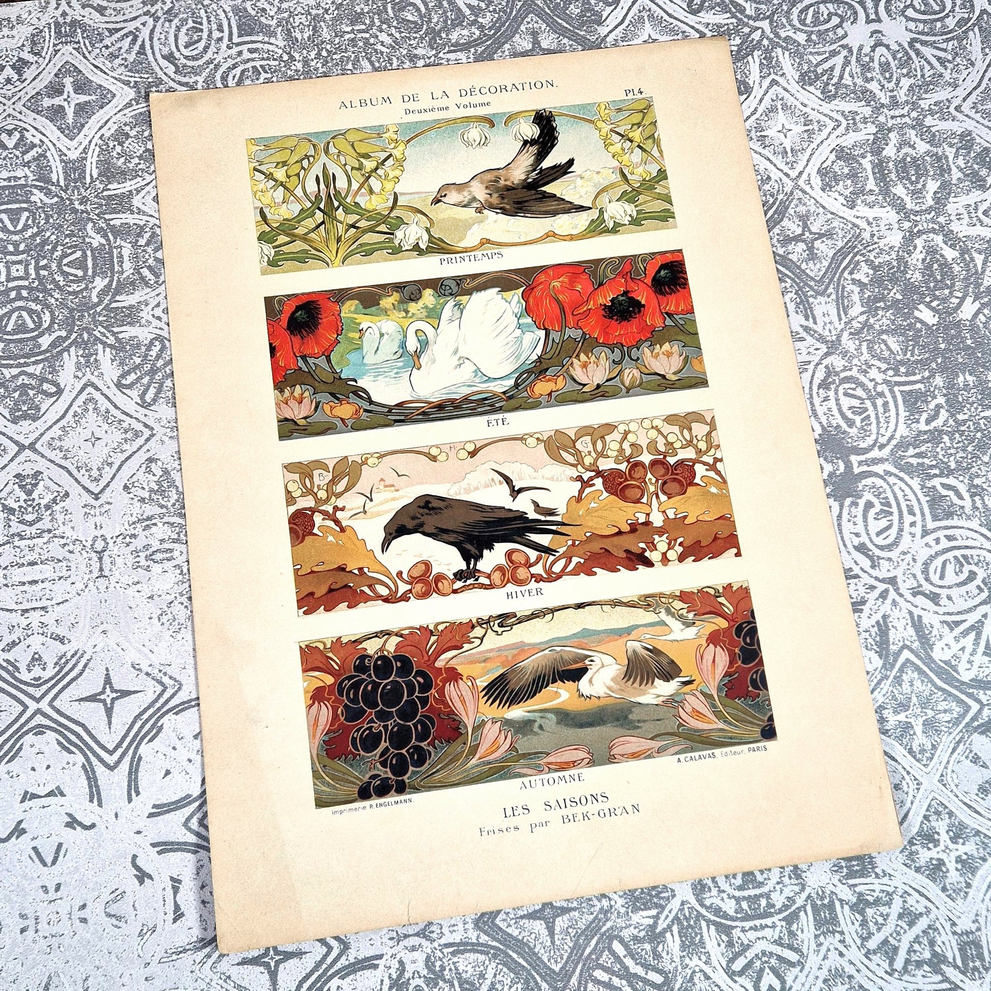frise art nouveau les saisons album decoration