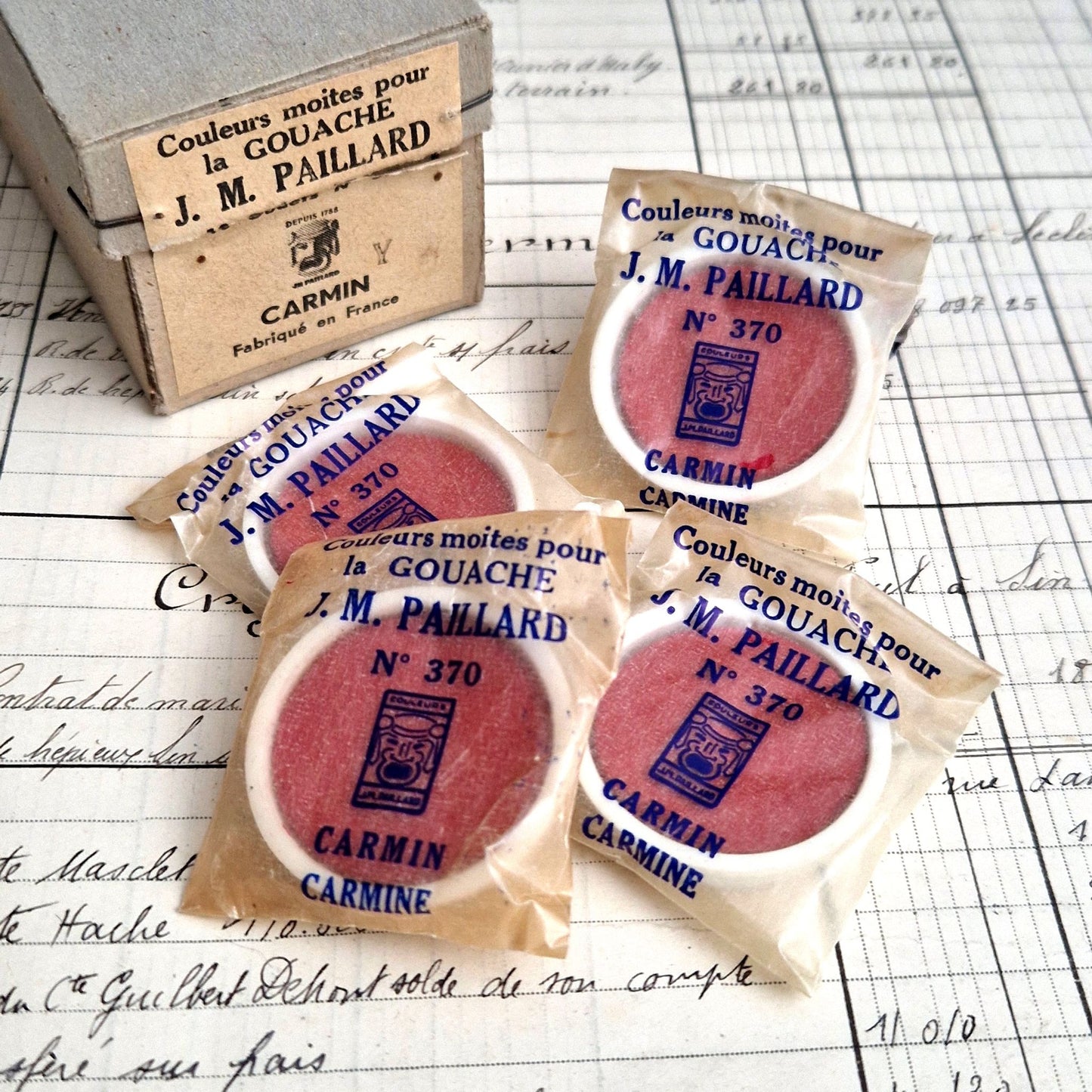 godets carmin jm paillard vintage france