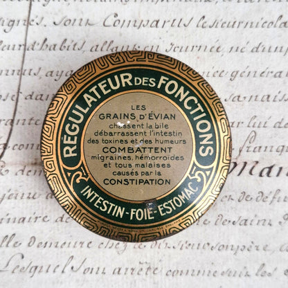 Rare boite Grains d'Évian dorée - Grains de santé - Vers 1920