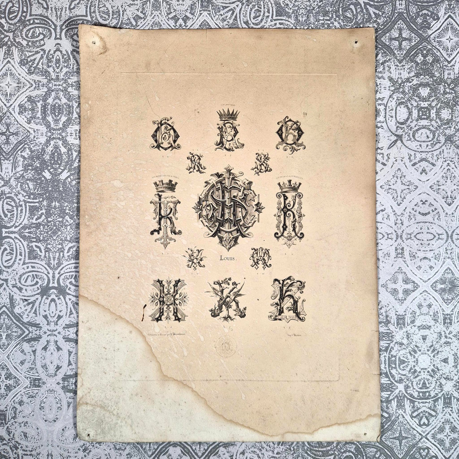 gravure monogramme louis demengeot