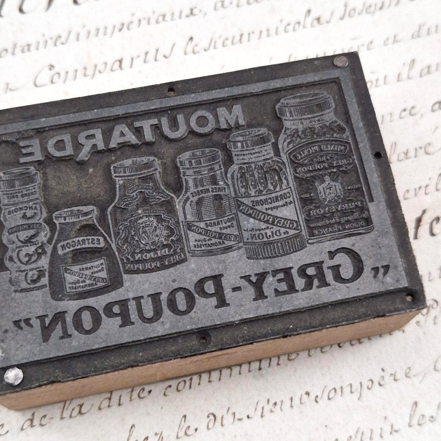 Tampon publicitaire ancien « Grey-Poupon Moutarde »