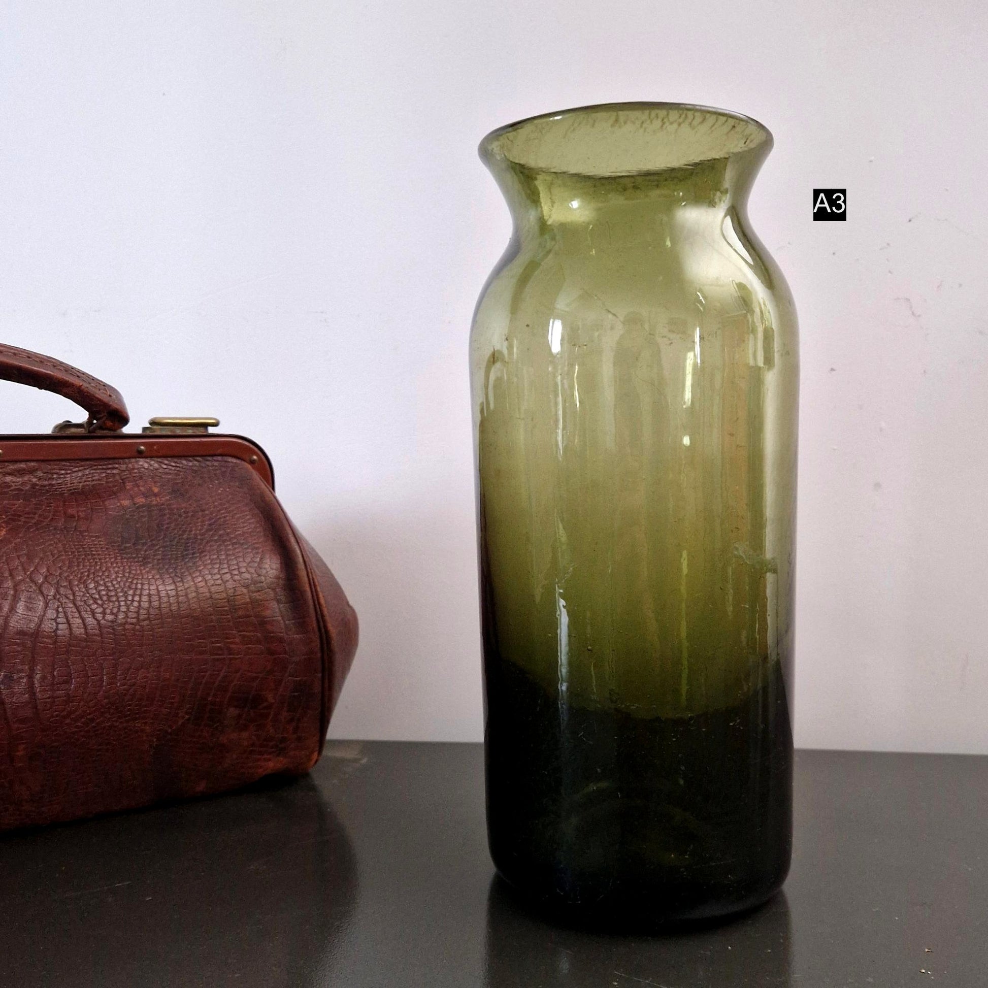 hand blown vintage glass jar