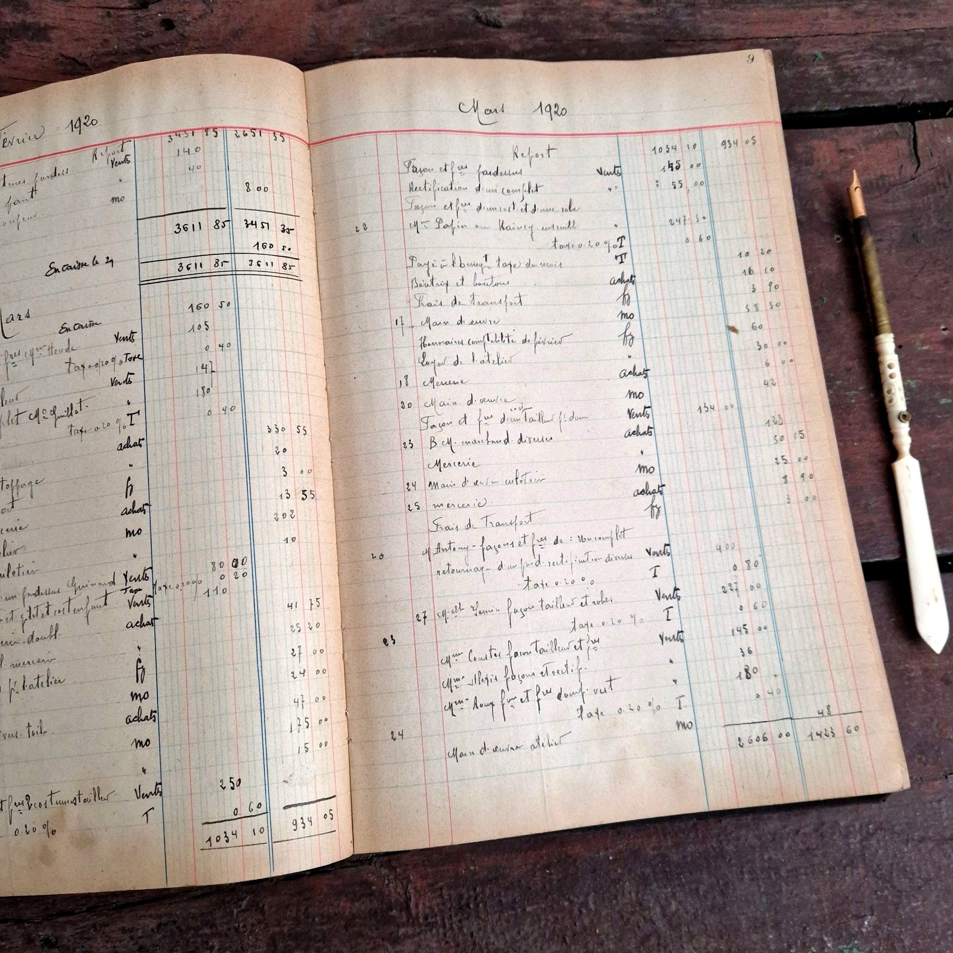 handwritten account book france