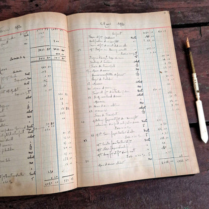 handwritten account book france