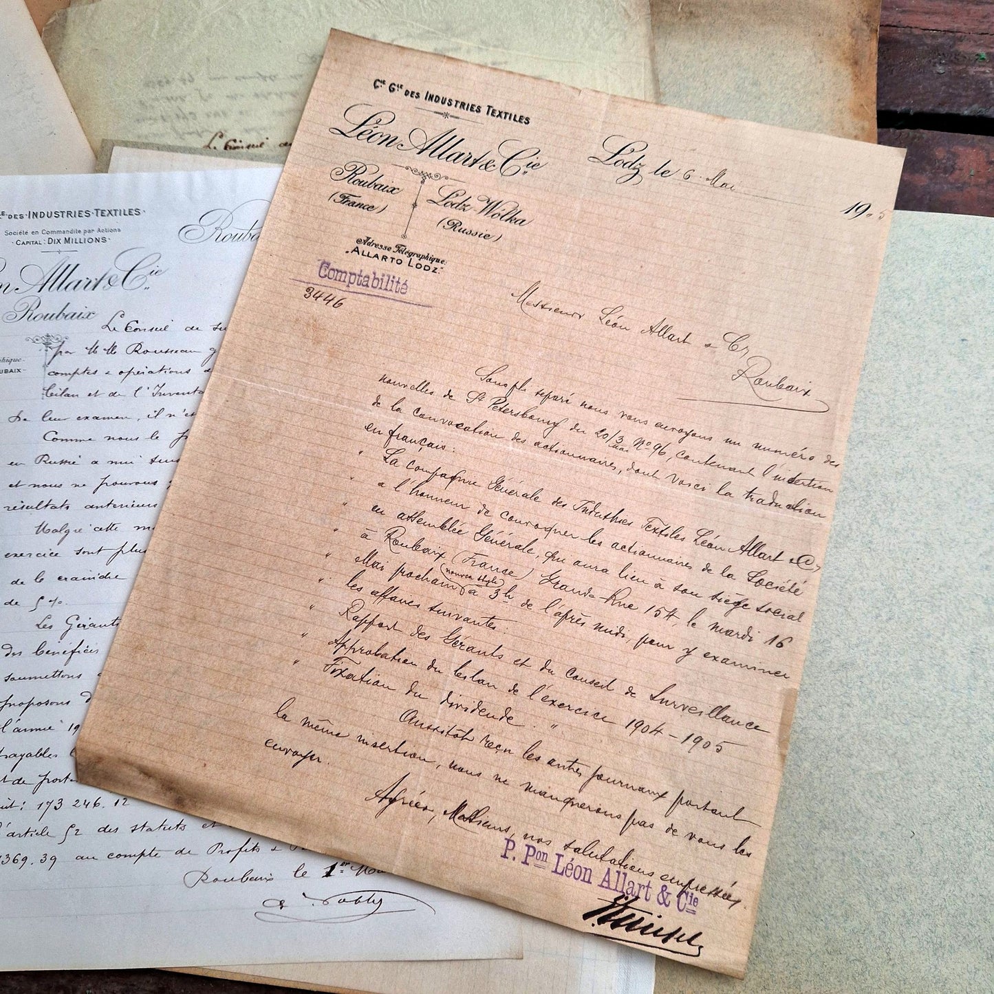 handwritten business report 1905
