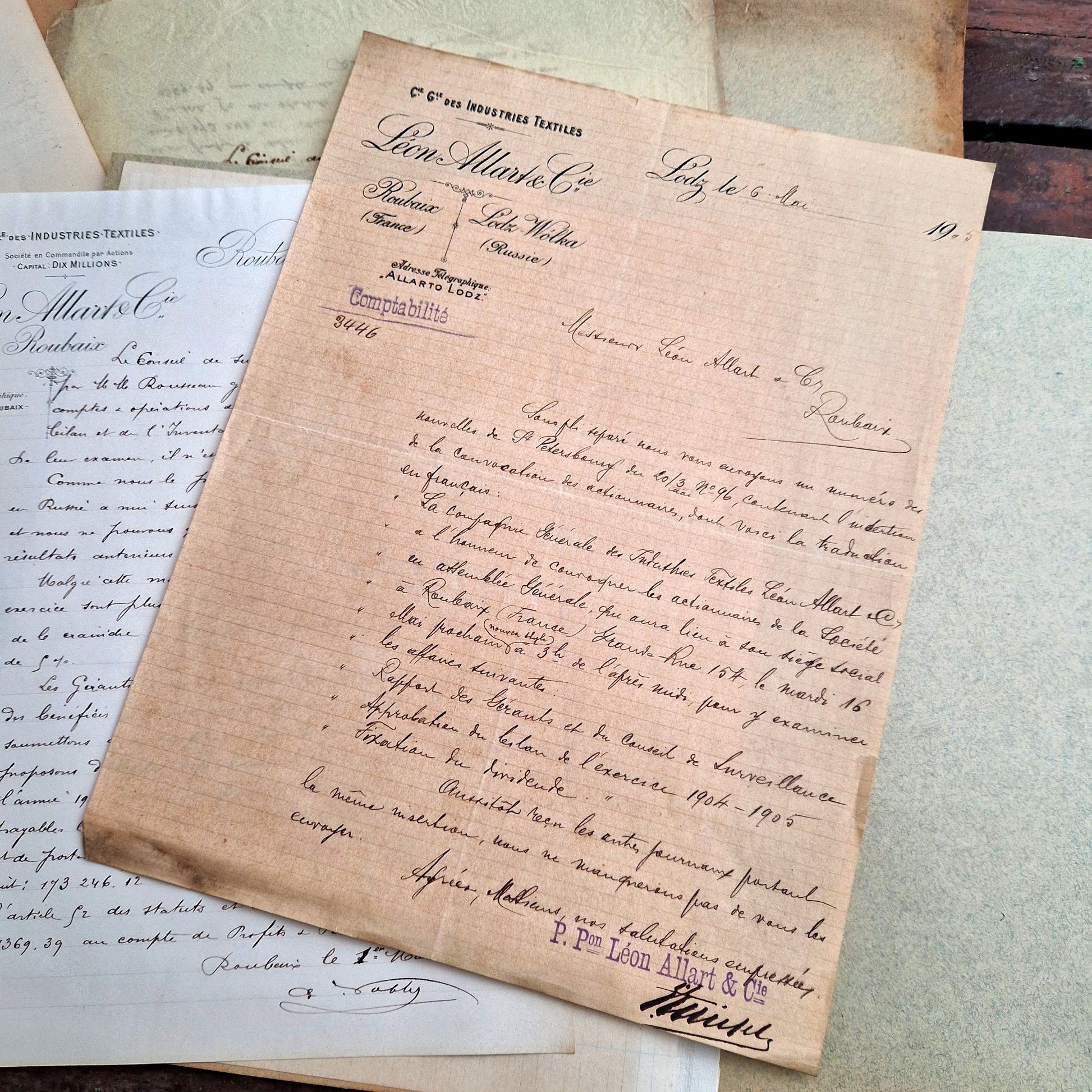handwritten business report 1905