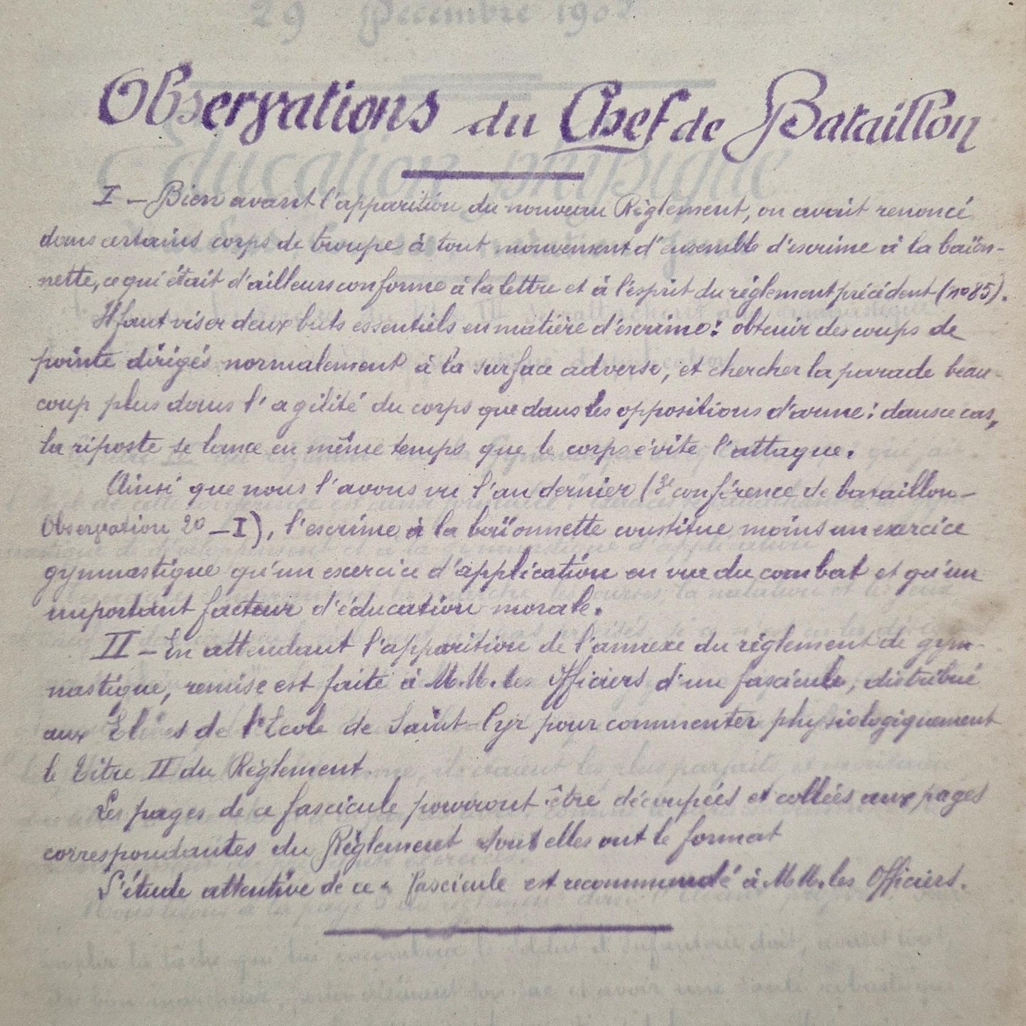 handwritten french military document