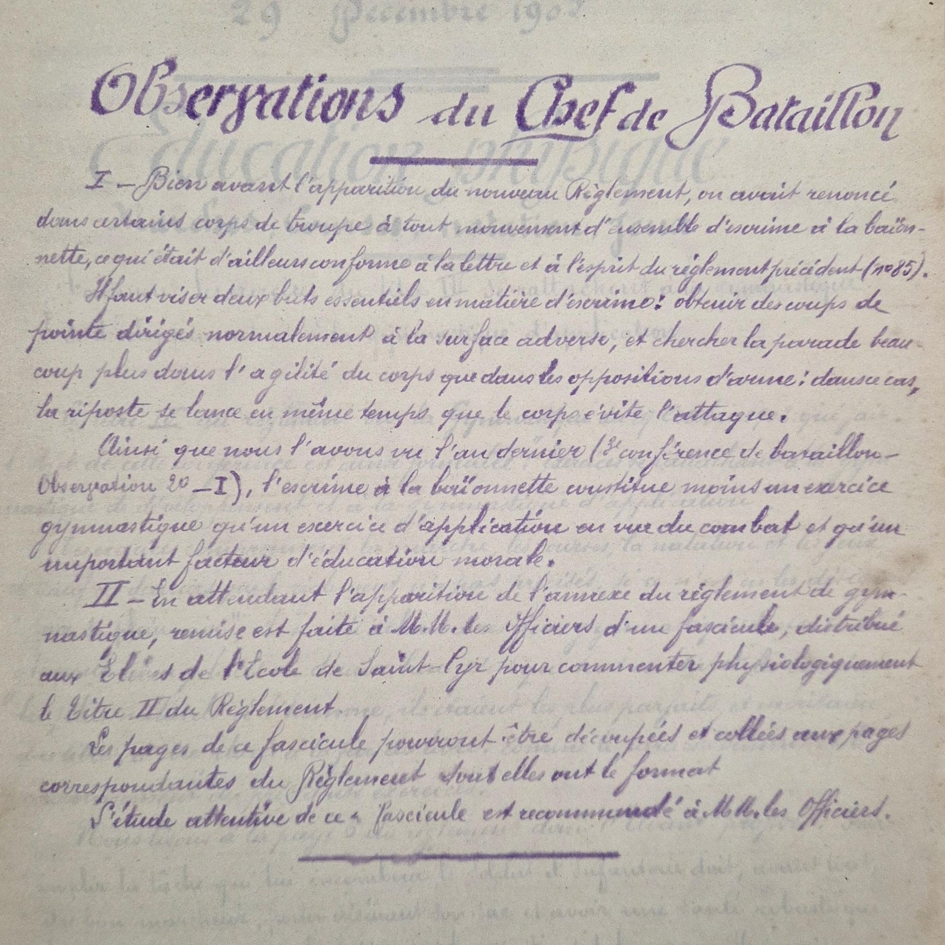 handwritten french military document
