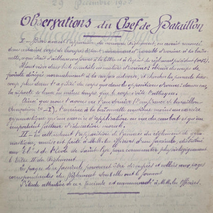 handwritten french military document