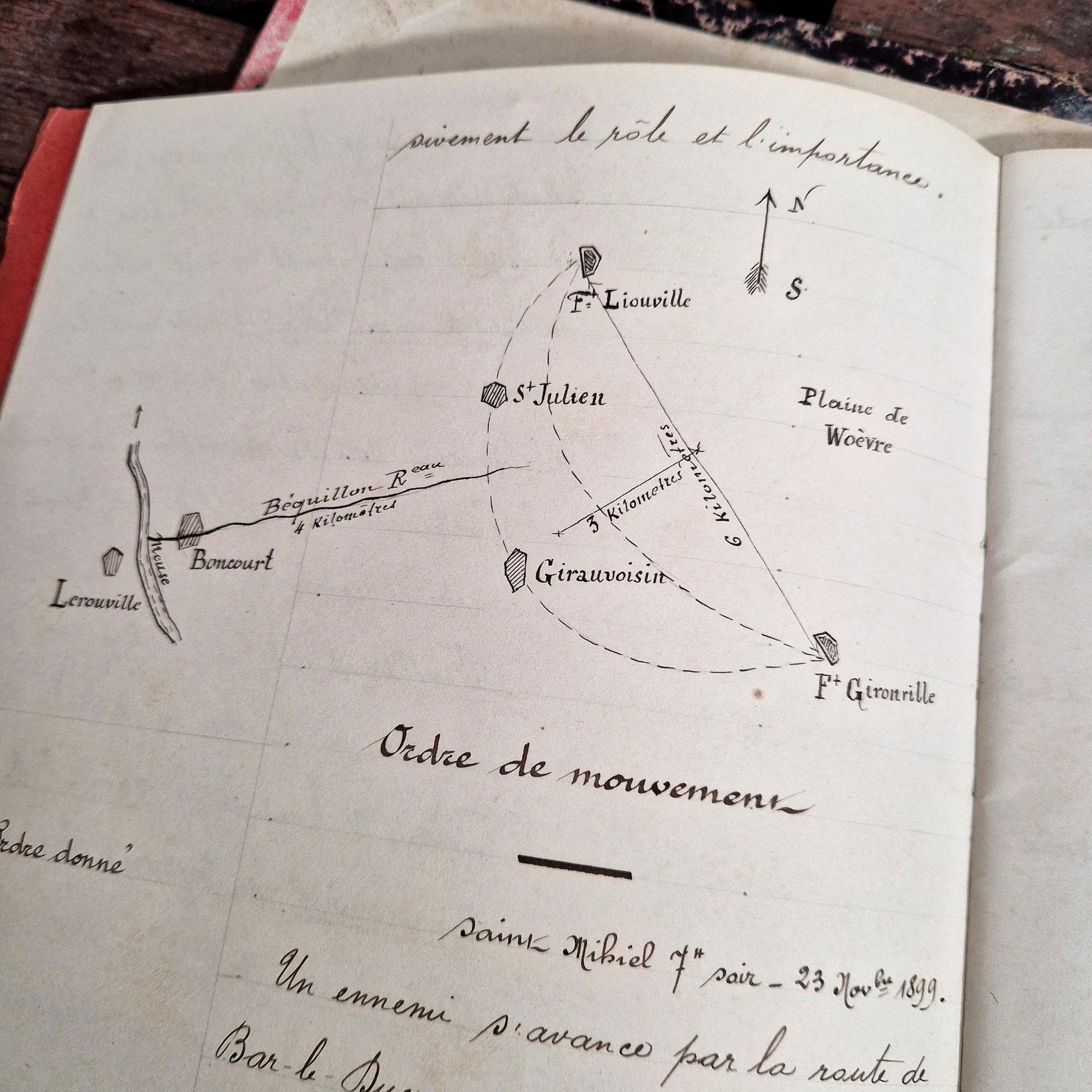 handwritten military exercises france 1900