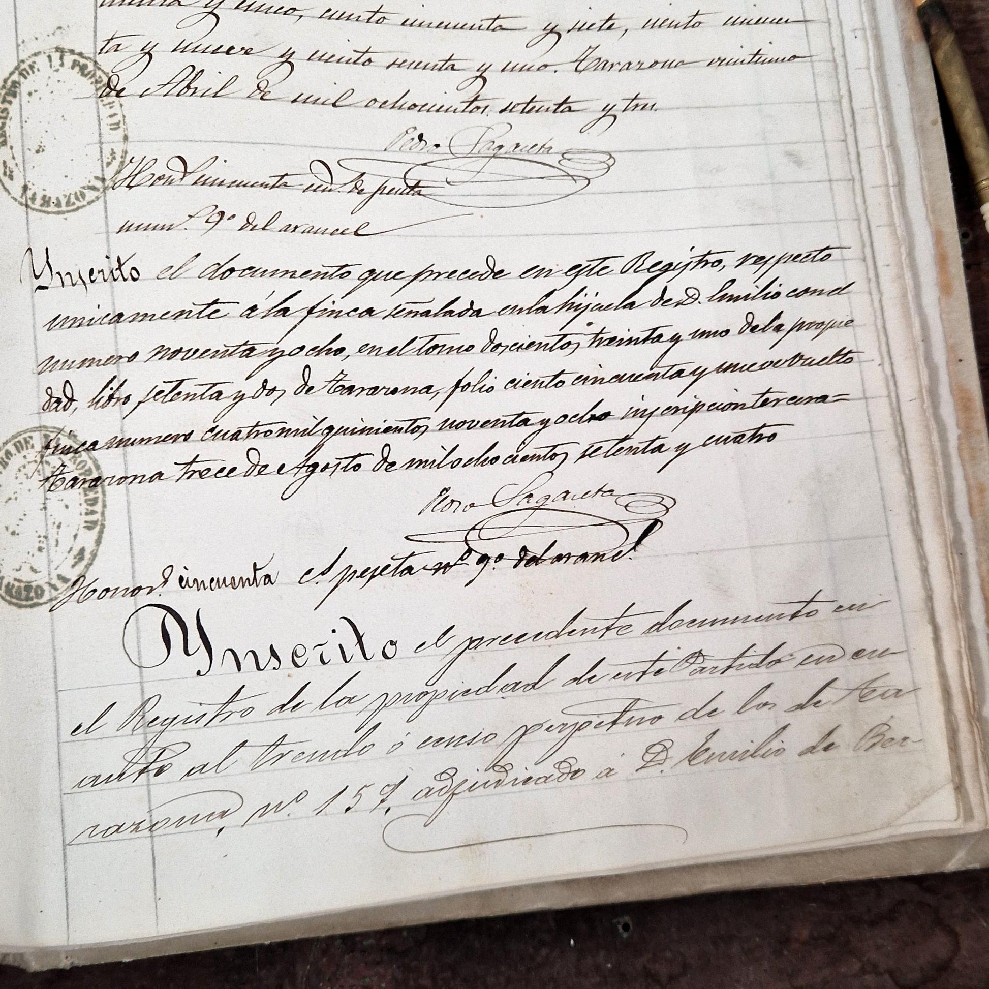 handwritten notarial document spain 1872