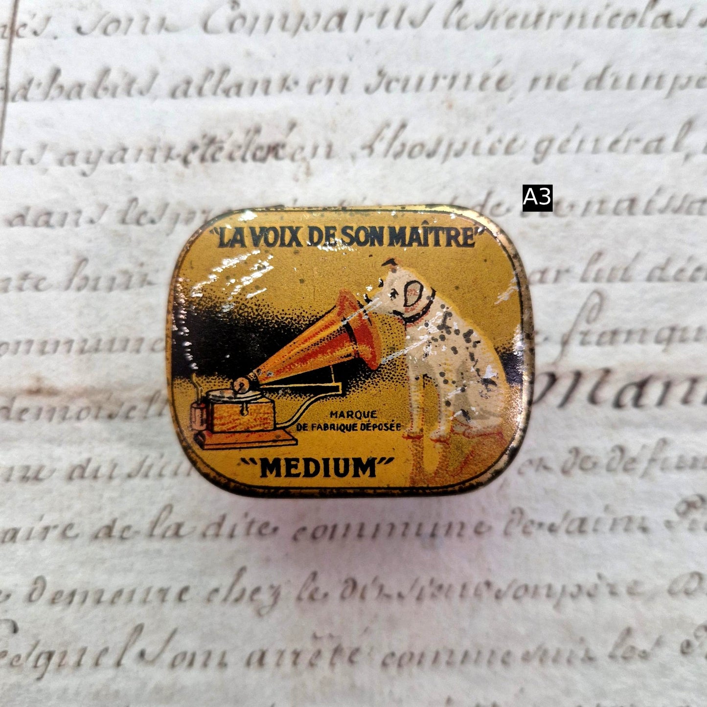 his masters voice needle tin loud tone red