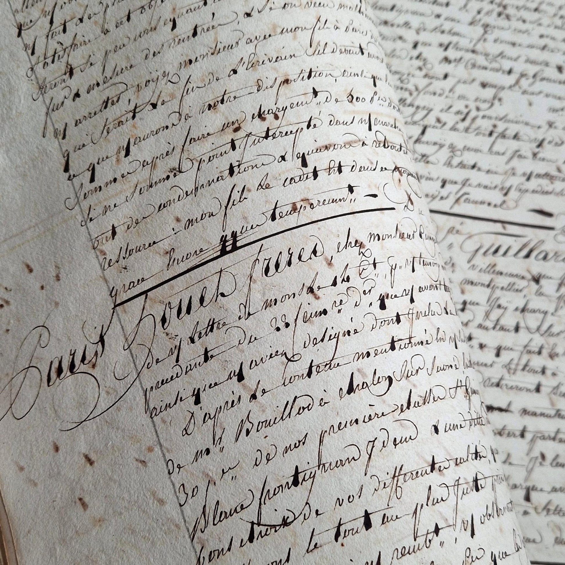 historical trade correspondence france