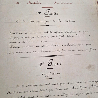 infantry tactics handwritten 1898