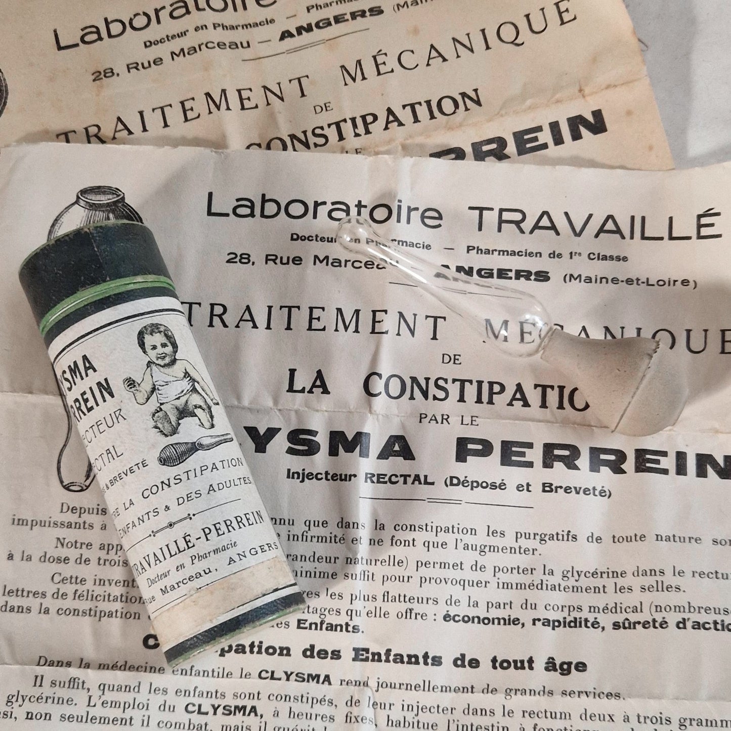 Rare antique rectal injector - "Clysma Perrein"