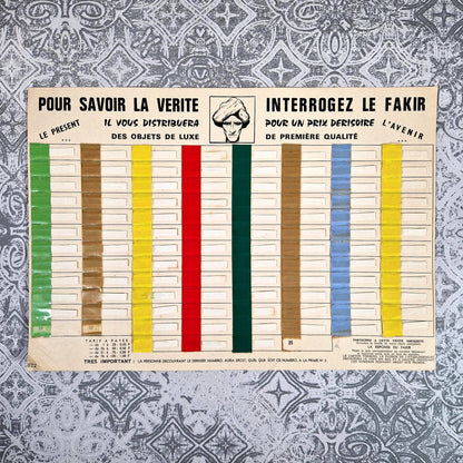 interrogez le fakir jeu de comptoir 1950