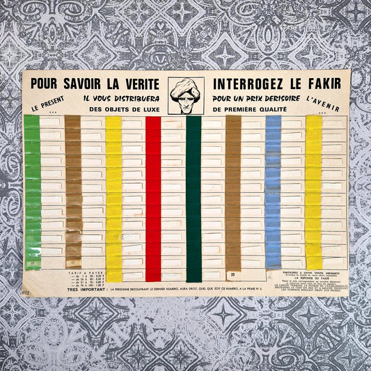 interrogez le fakir jeu de comptoir 1950