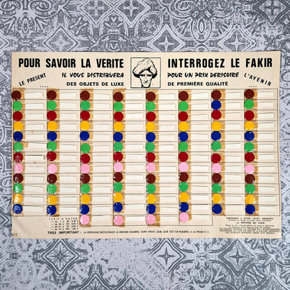 interrogez le fakir jeu loterie ancienne
