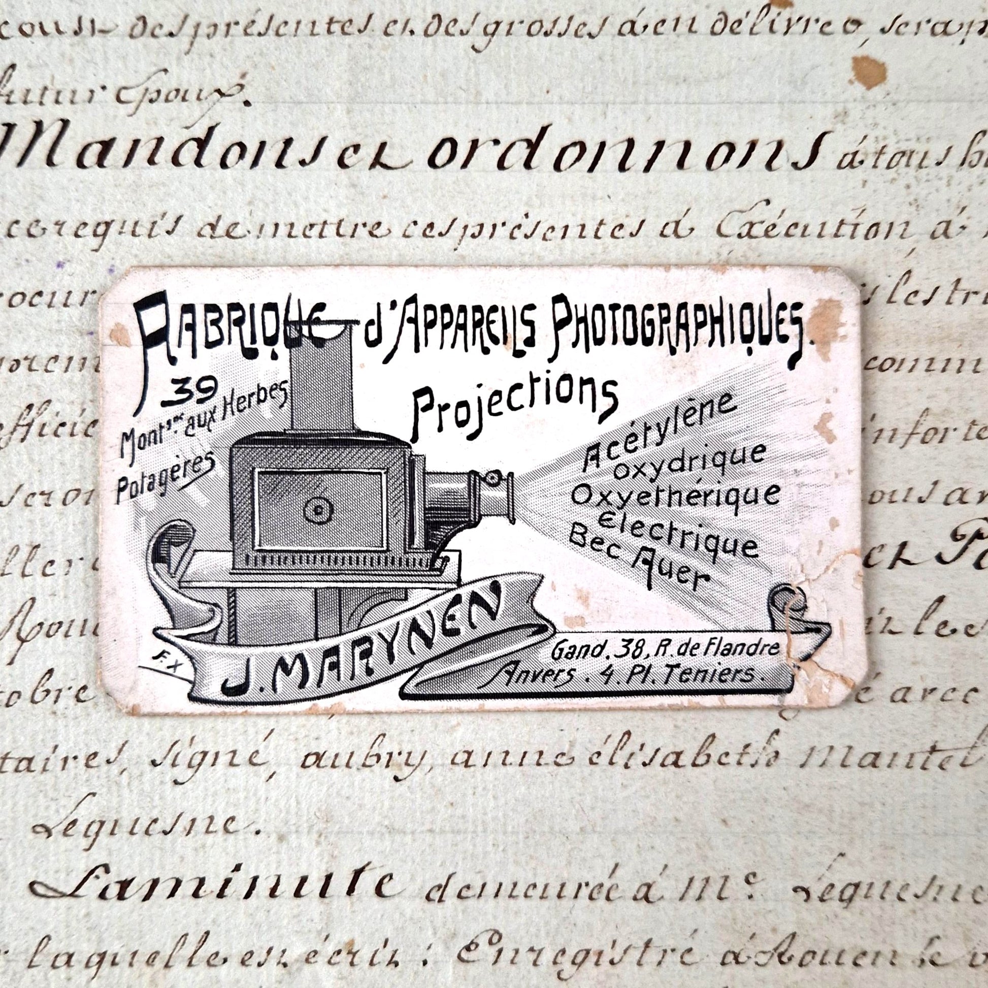 j-marynen photographic projection card 1900