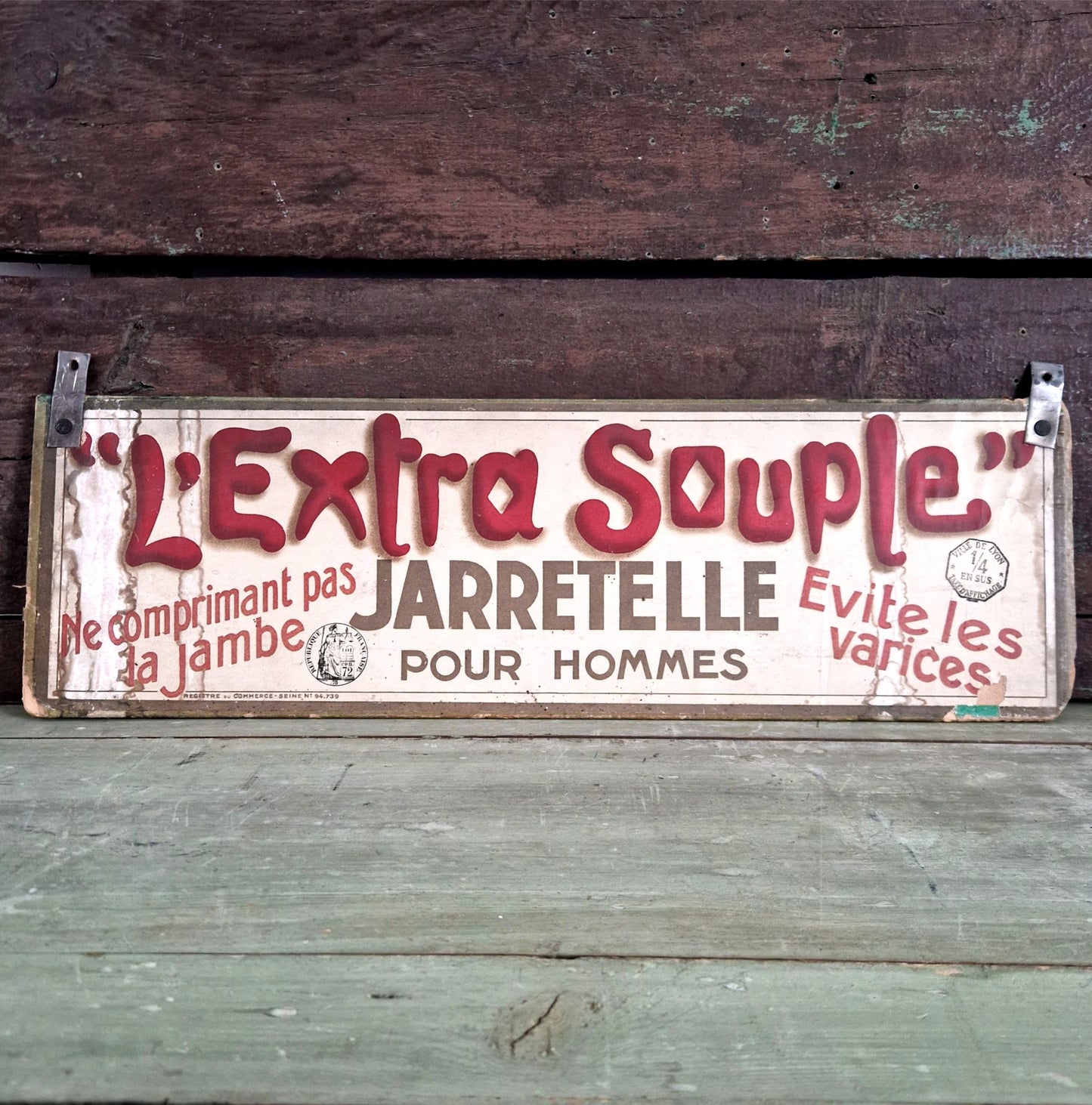 jarretelle homme affiche vintage textile