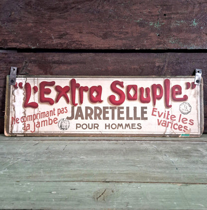 jarretelle homme affiche vintage textile