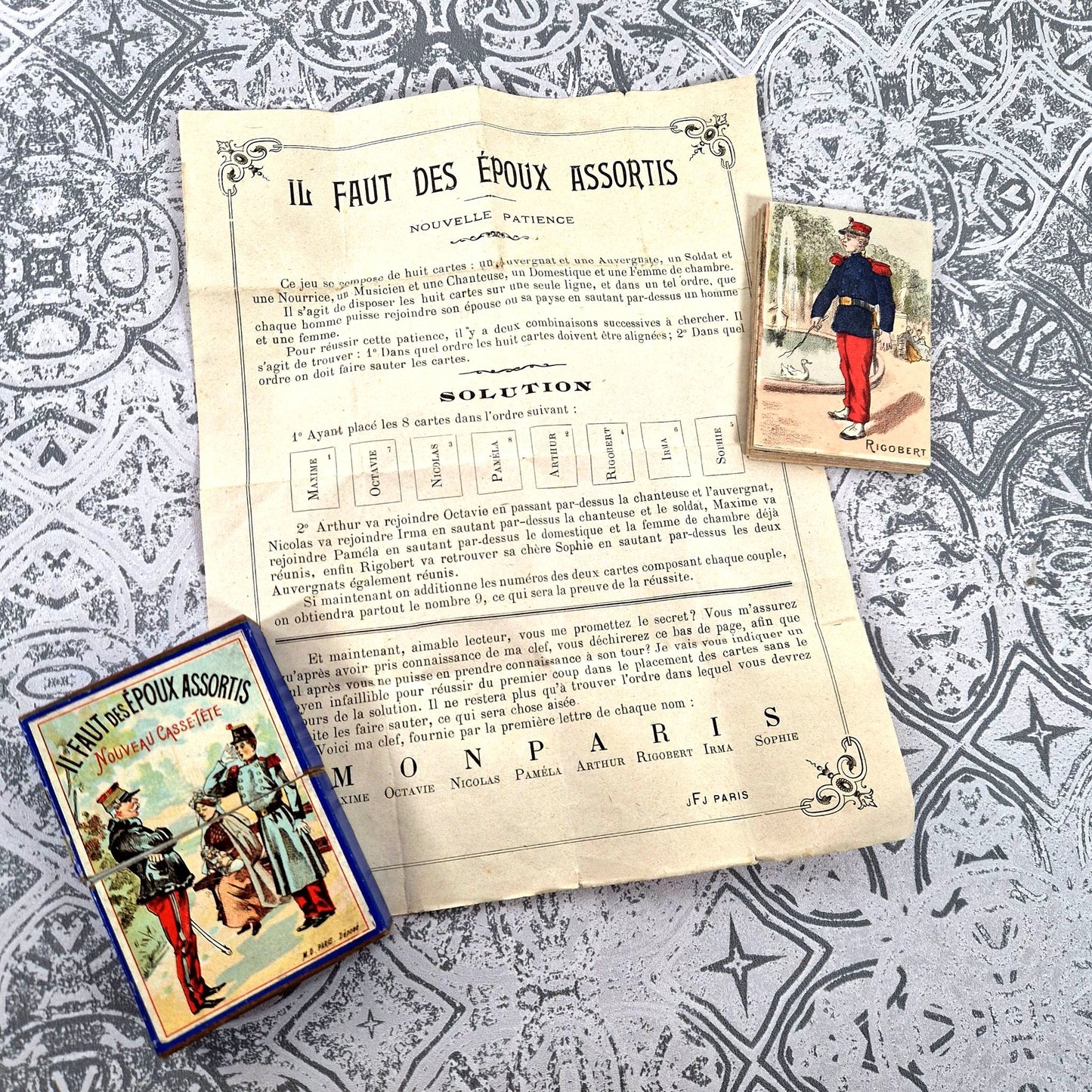 jeu de cartes ancien mariage ludique