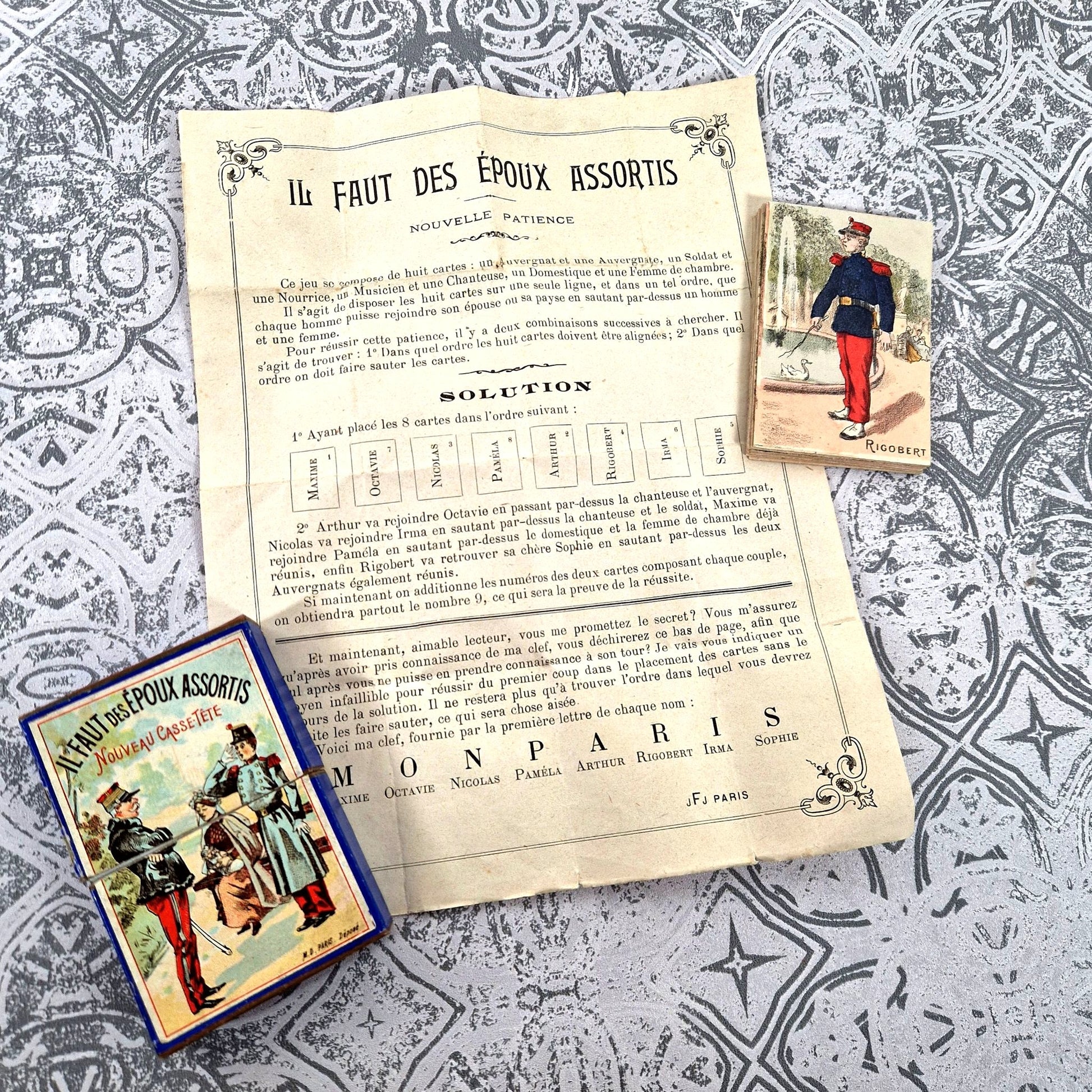 jeu de cartes ancien mariage ludique