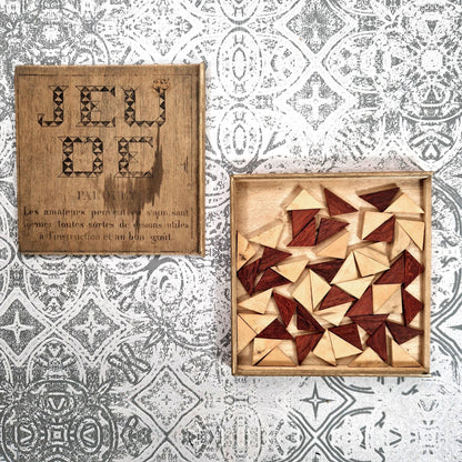 jeu dessin géométrie ancien en bois