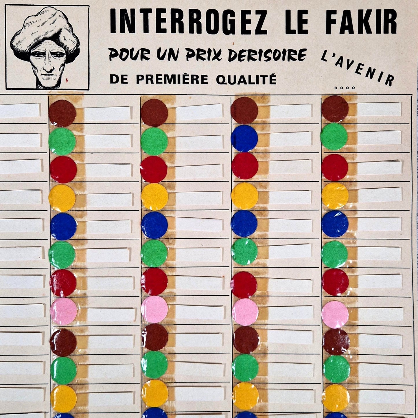 jeu forain ancien interrogez le fakir