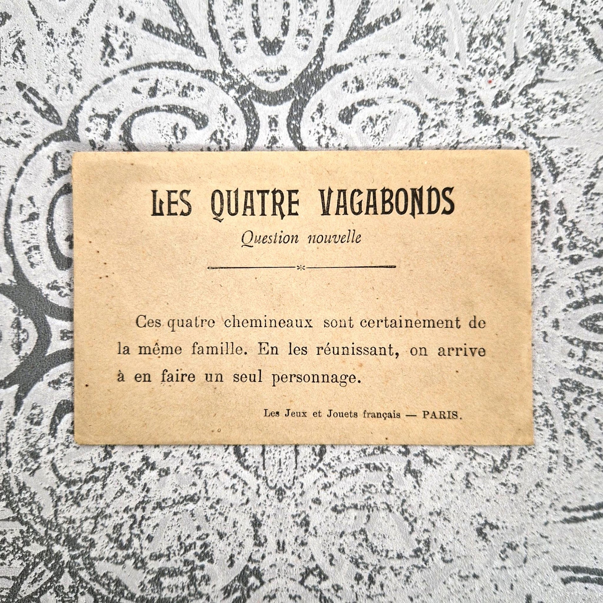 jeu papier ancien quatre vagabonds