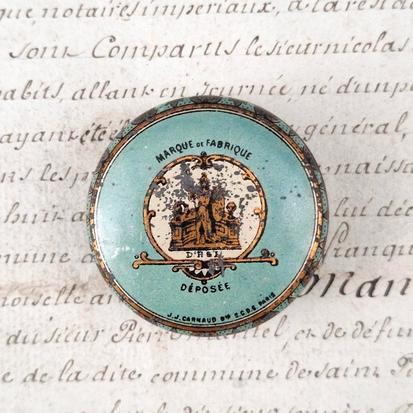 Jolie Boîte publicitaire monogramée - Vers 1900