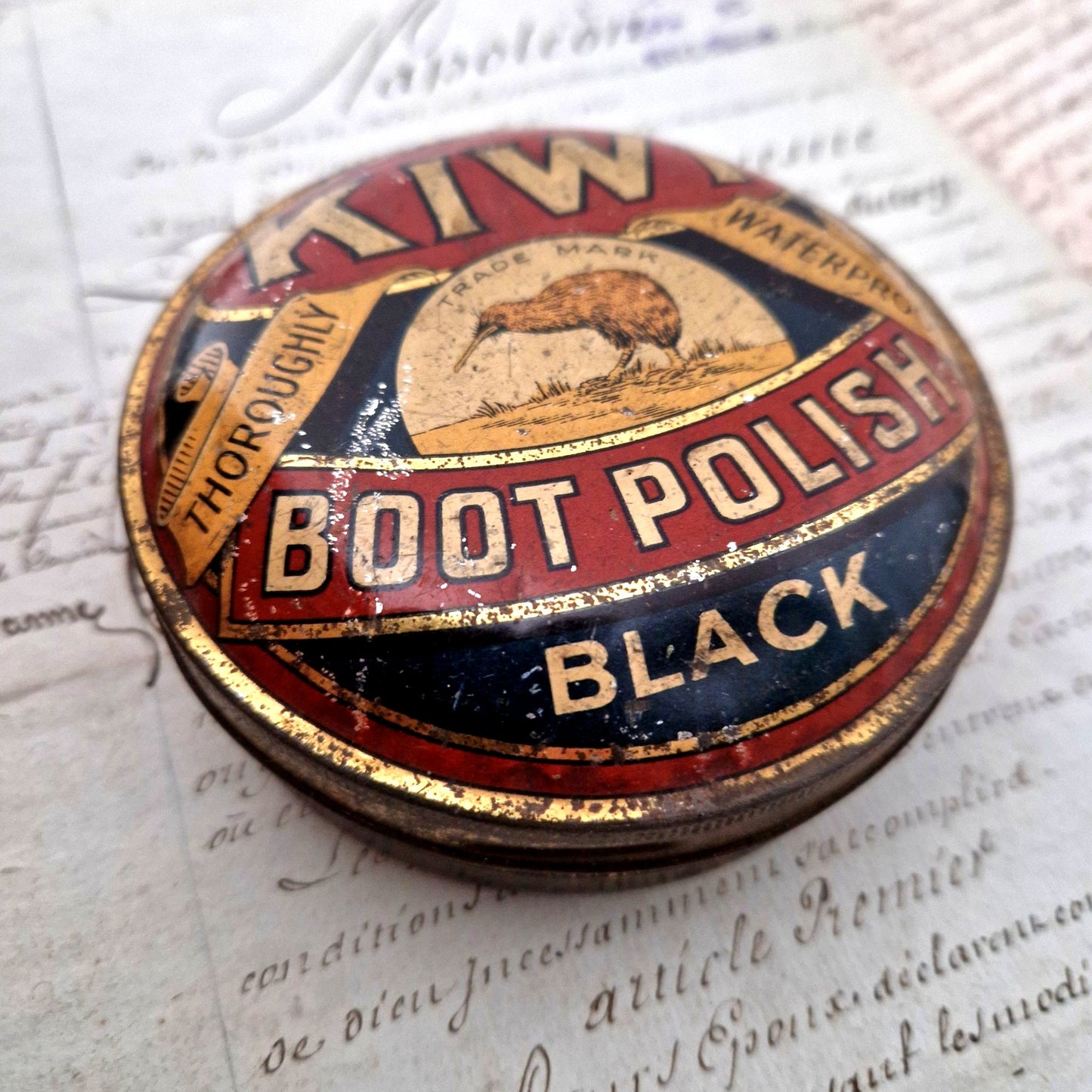 kiwi boot polish boite fer publicitaire