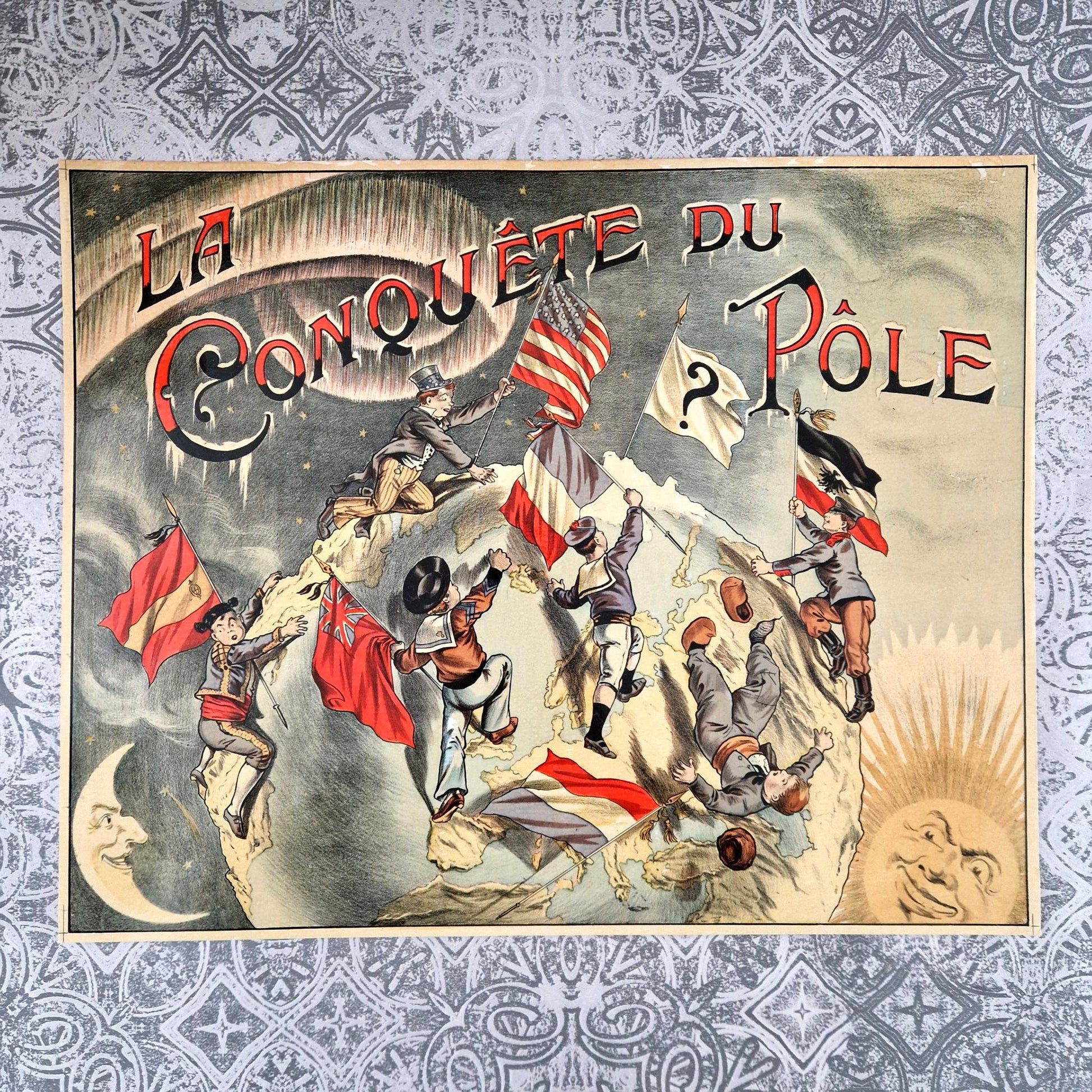 la conquete du pole jeu ancien illustration-belle epoque