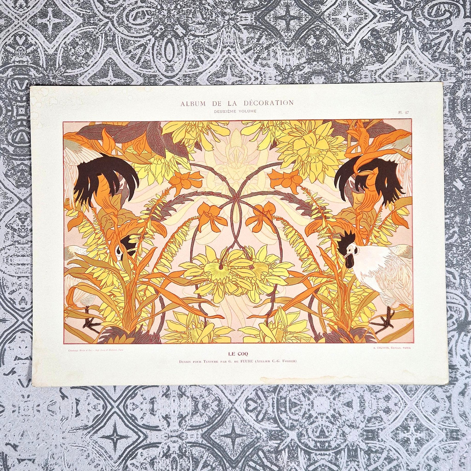 le coq georges de feure art nouveau calavas