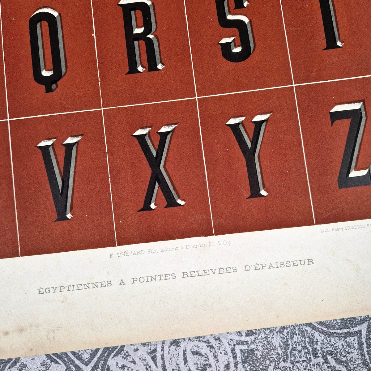Pointed Letes S Egyptian pointed letters - Plate A. Botzum – Brocante Jolbro