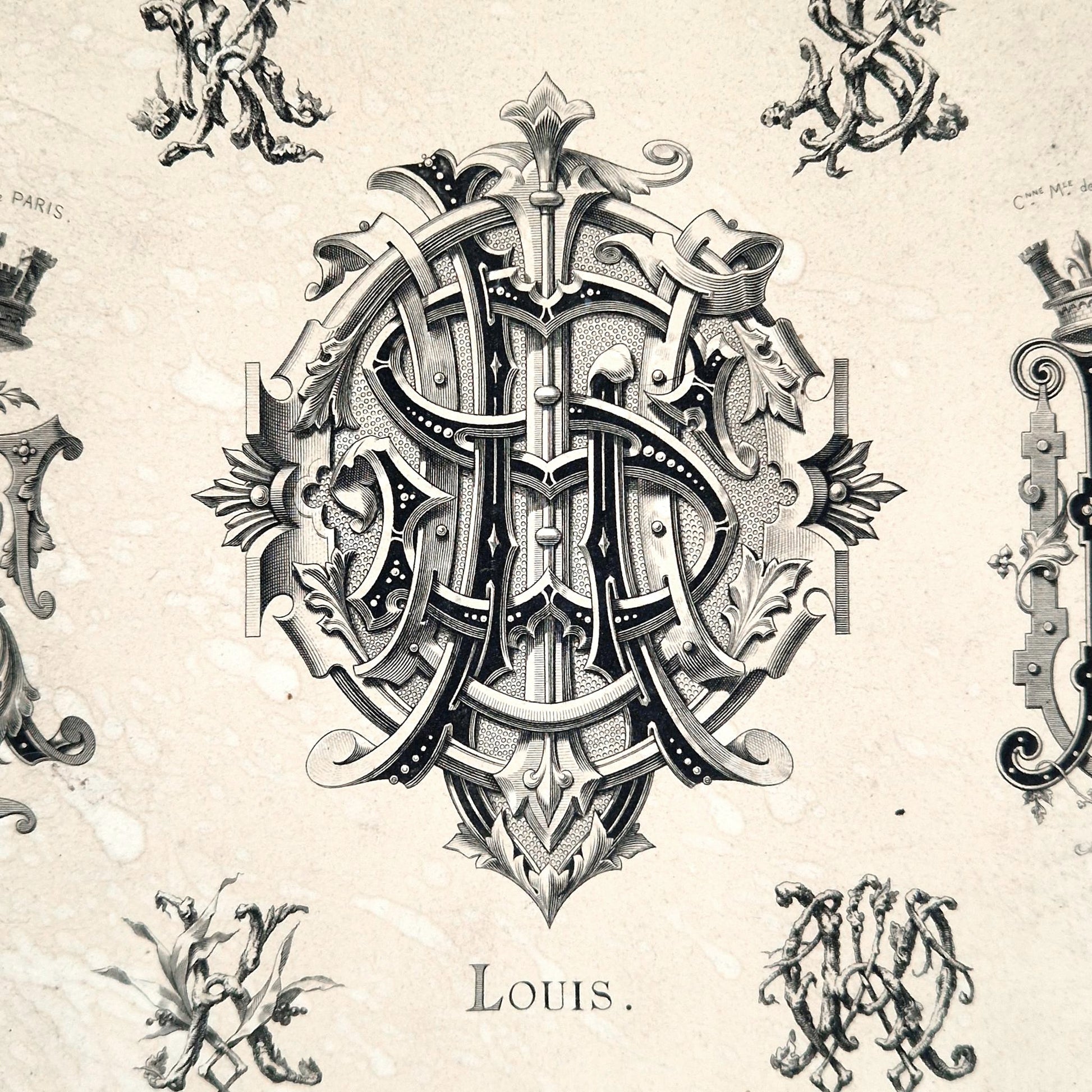 lettres ornees xix siecle gravure