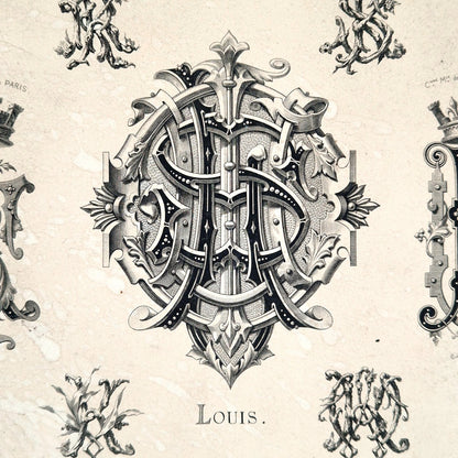lettres ornees xix siecle gravure