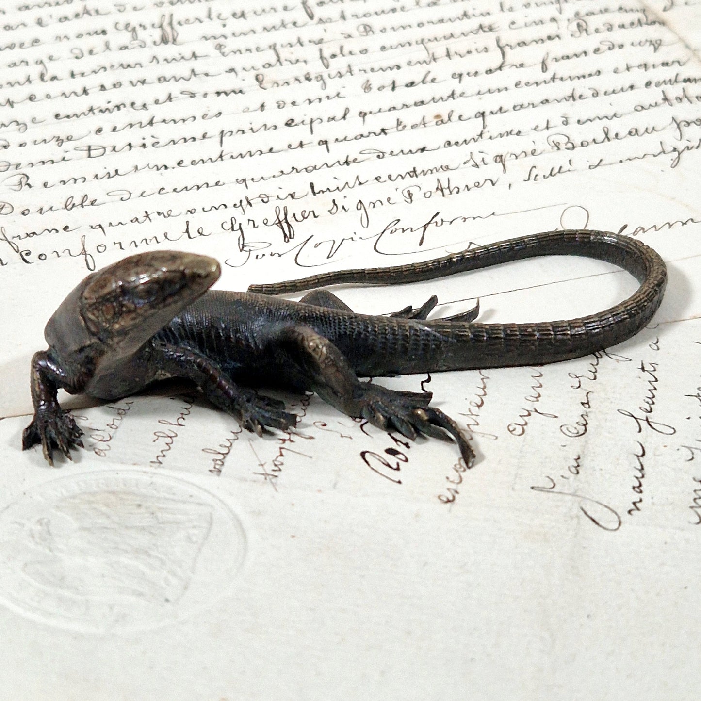 lezard bronze naturaliste belle epoque