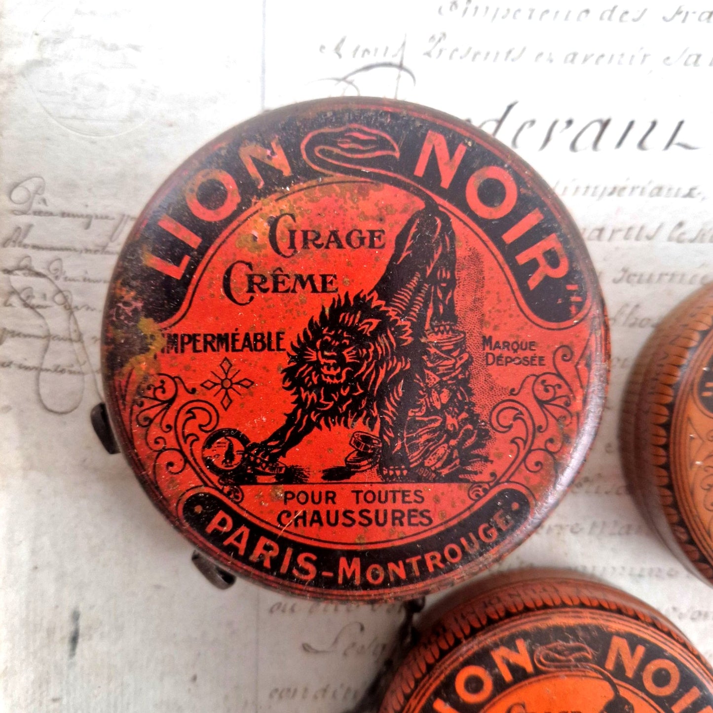 lion noir cirage boite ancienne