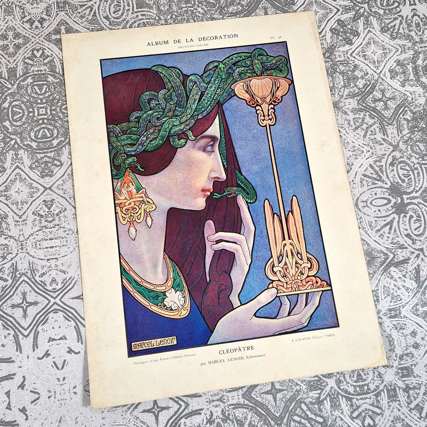 lithographie cleopatre art nouveau symboliste