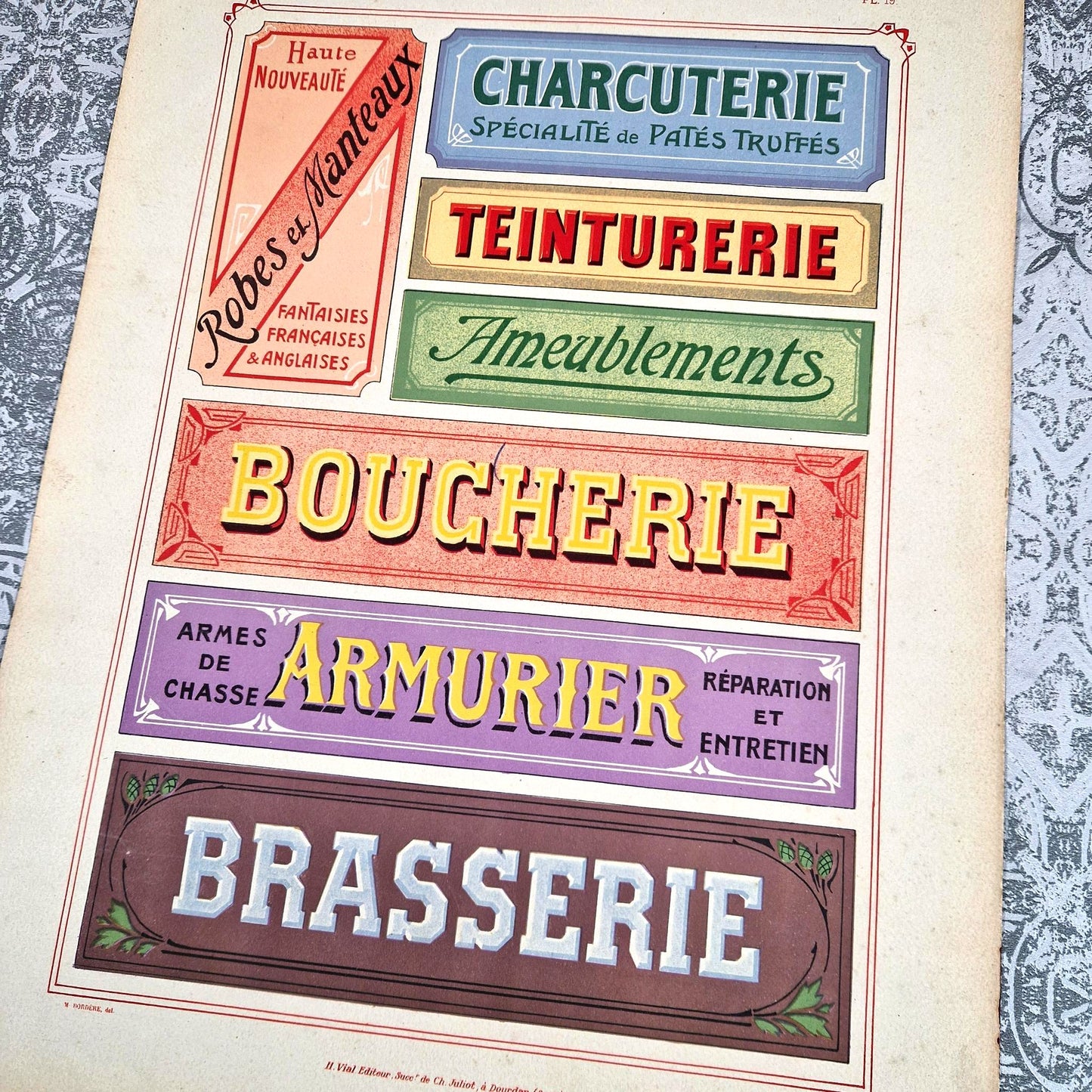 lithographie enseignes anciennes