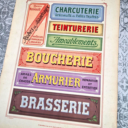 lithographie enseignes anciennes