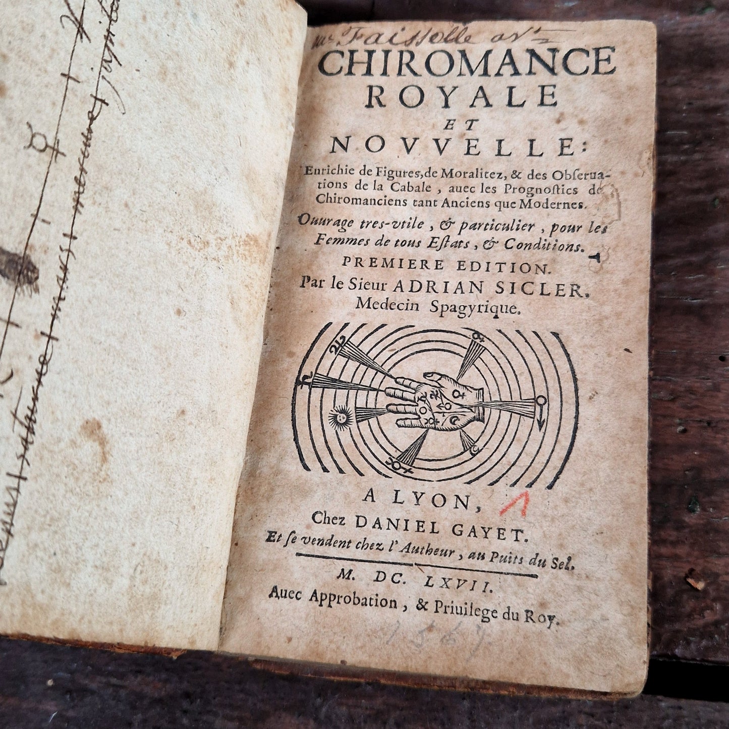 livre ancien chiromancie dames 17e siecle