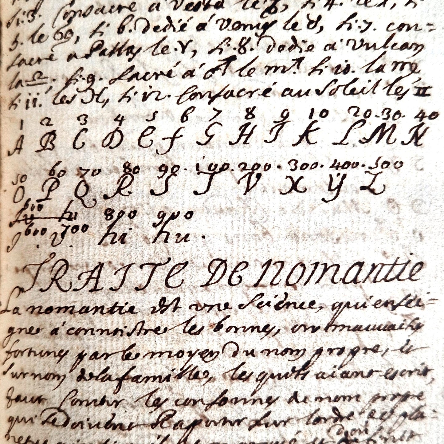 livre ancien de geomancie et nomantie