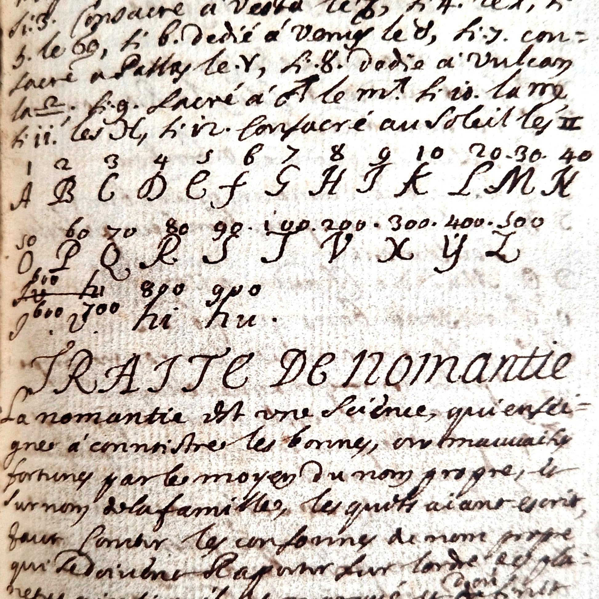 livre ancien de geomancie et nomantie