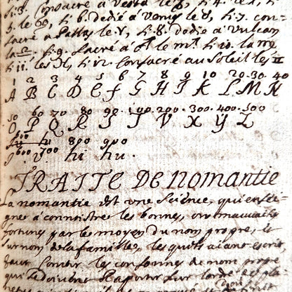 livre ancien de geomancie et nomantie